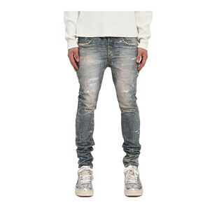 Purple Brand Skinny Fit Jeans Printed Sequin Mens Blue P001